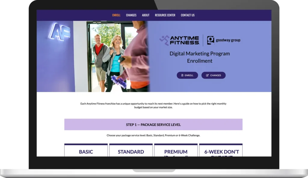 digital marketing program portal screenshot