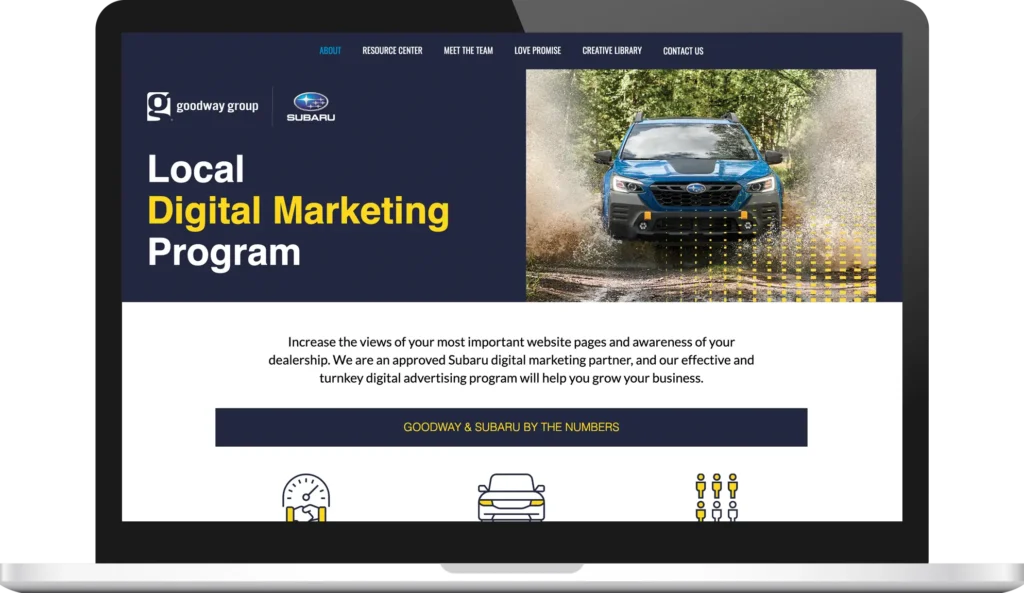 digital marketing program portal screenshot