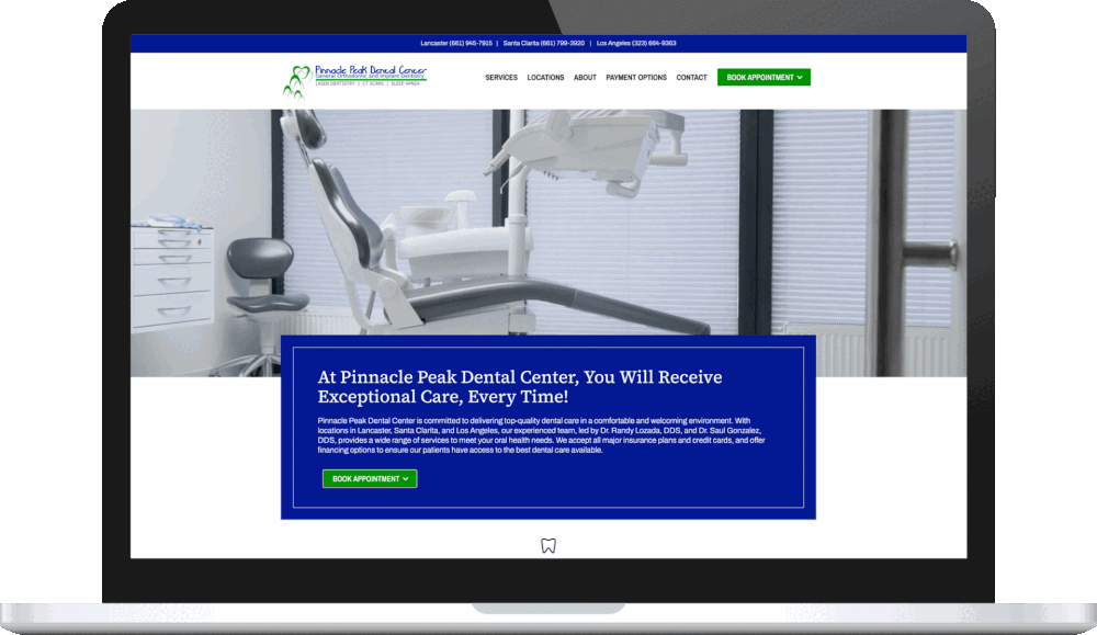 Animated GIF of Pinnacle Peak Dental Center website